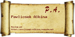 Pavlicsek Albina névjegykártya